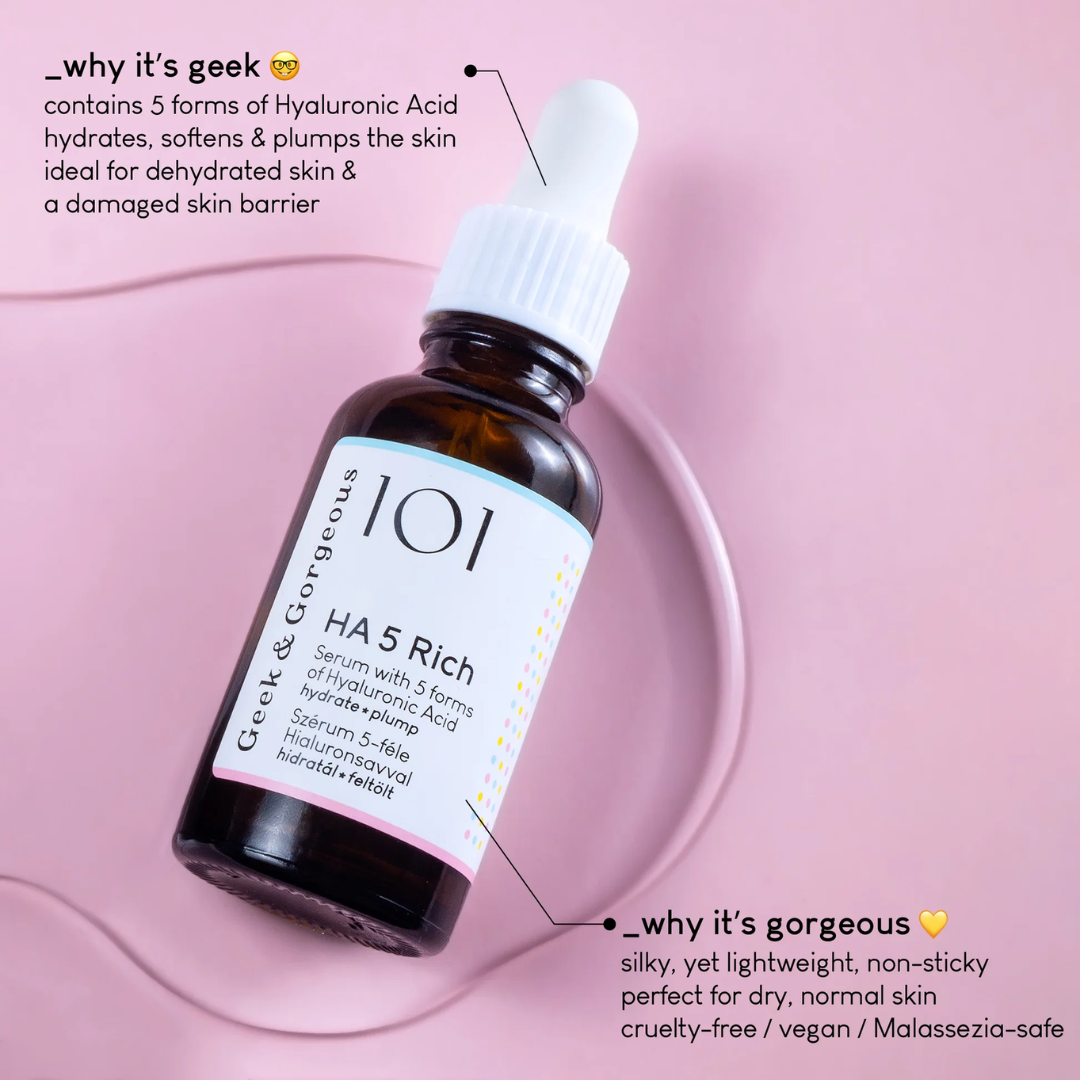 Geek & Gorgeous. HA 5 Rich Serum 30ml