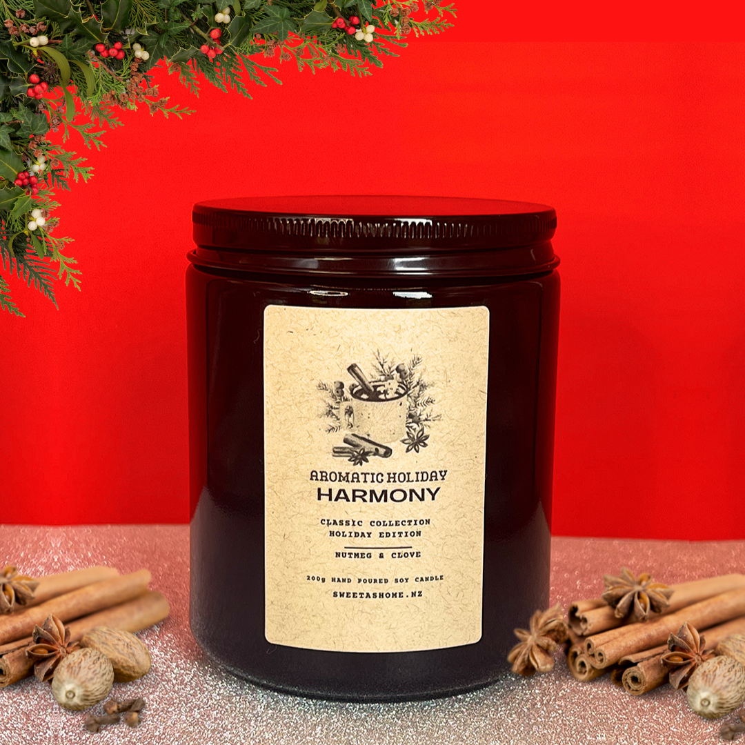 Sweet as Home Aromatic Holiday Harmony (Nutmeg and Clove) Soy Wax Scented Candle