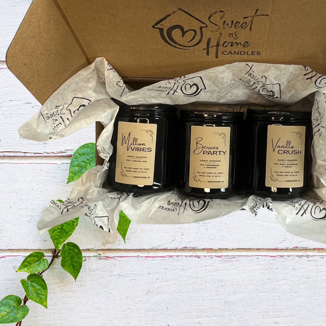 Classic Candle Trio Set (Jars Soy Wax Scented Candles)
