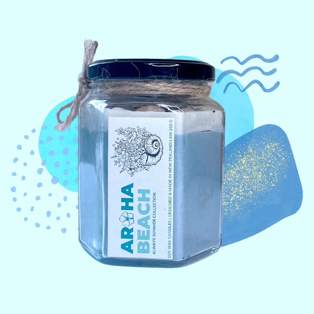 Scented Soy Candle Aroha Beach