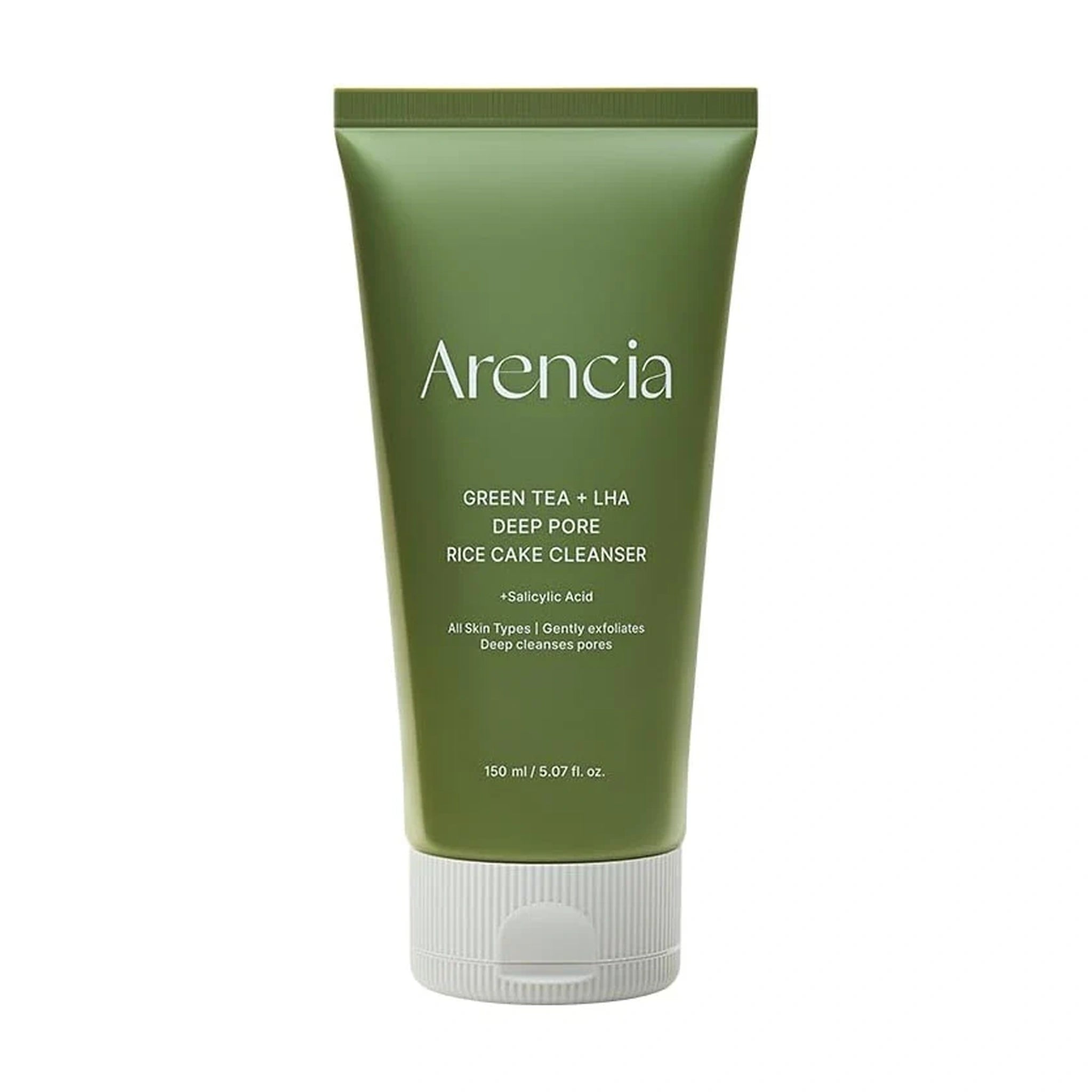 Arencia. Green Tea + LHA Deep Pore Rice Cake Cleanser 150ml | Lady Bonita | Korean beauty NZ