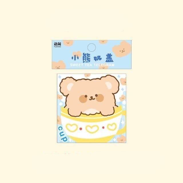 100pcs Cute Sticky notes ( Bear / Bunny) Sticky Notes Bear in a Cup - Lady Bonita
