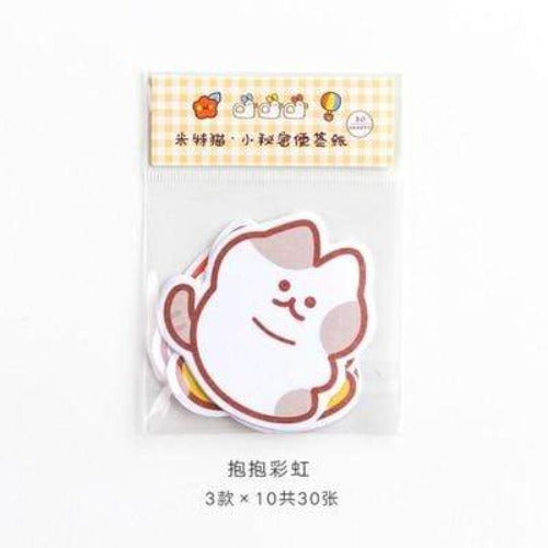 30 Pcs Cute Cartoon Decorative Message Sticky type Decorative Stickers Happy Kitty - Lady Bonita