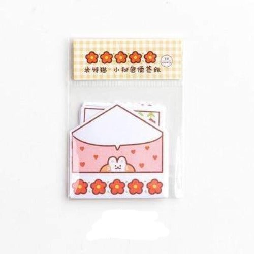 30 Pcs Cute Cartoon Decorative Message Sticky type Decorative Stickers Flower Bunny - Lady Bonita