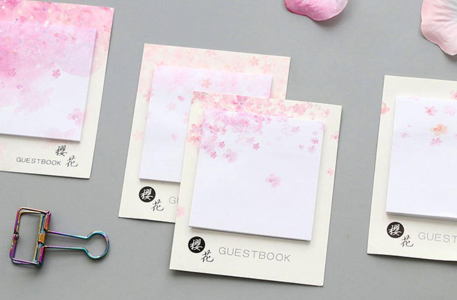 30 Sheets Cherry Blossoms Sticky Notes - Lady Bonita