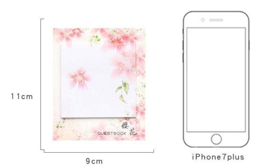 30 Sheets Cherry Blossoms Sticky Notes - Lady Bonita