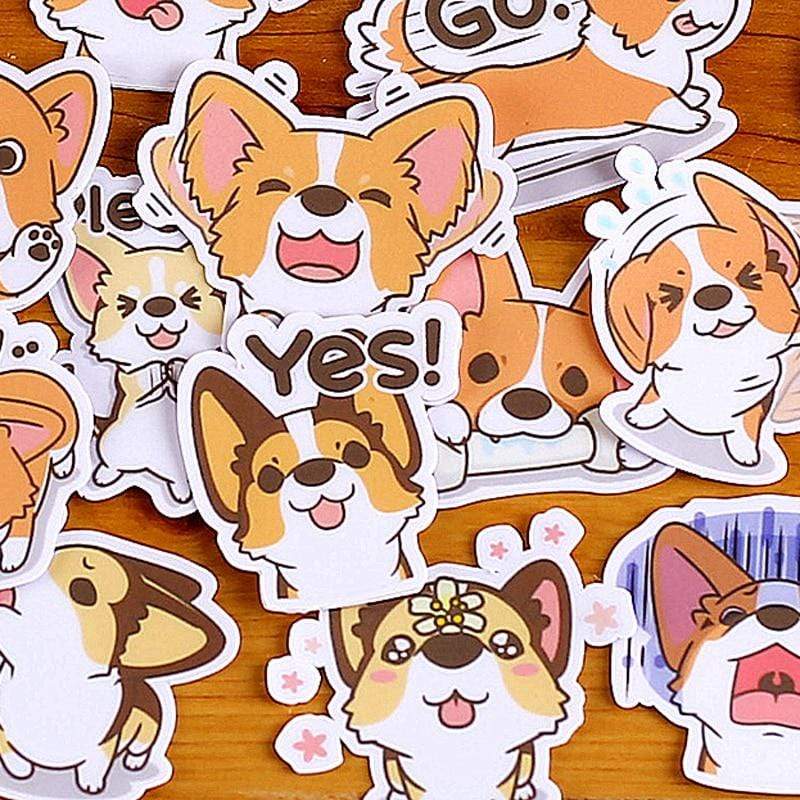 33pcs Expressions of a Corgi Dogs Stickers Decorative Stickers - Lady Bonita