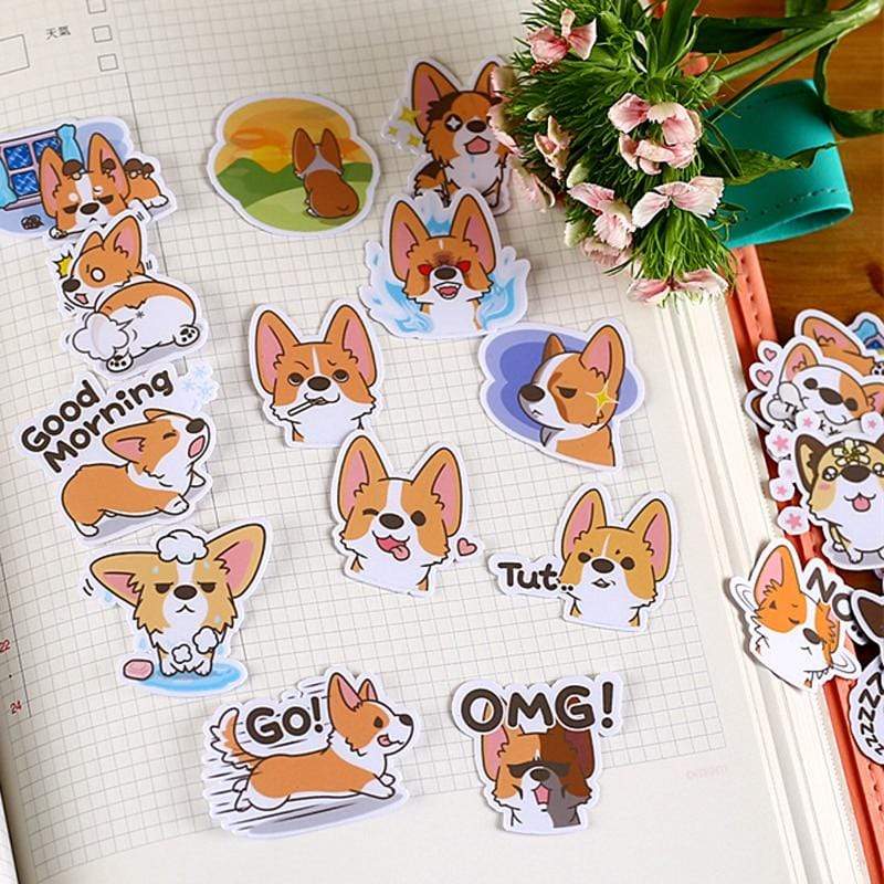 33pcs Expressions of a Corgi Dogs Stickers Decorative Stickers - Lady Bonita