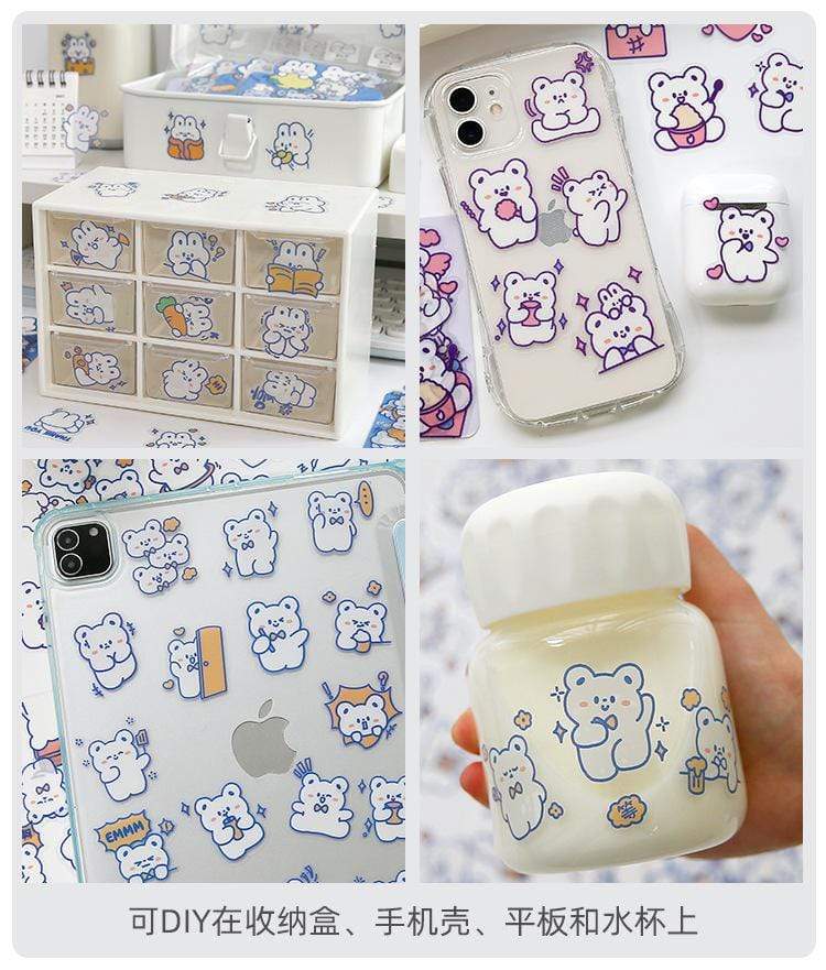 40 Pcs Cute Cartoon Bear Sticker Decorative Stickers - Lady Bonita