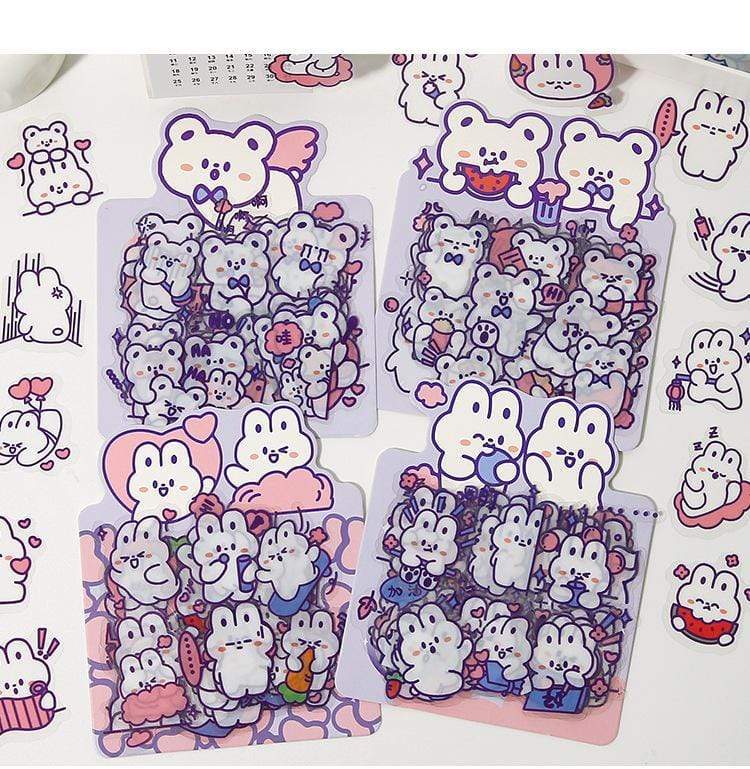 40 Pcs Cute Cartoon Bear Sticker Decorative Stickers - Lady Bonita