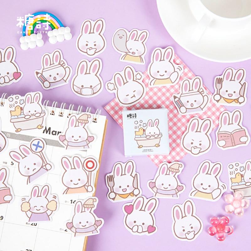 45Pcs Cartoon Cute Animal Stickers (Piggy / Bunny) Decorative Stickers - Lady Bonita