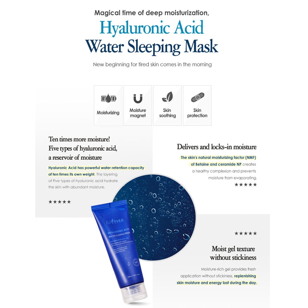 Isntree. Hyaluronic Acid Water Sleeping Mask Skin Care Masks & Peels - Lady Bonita