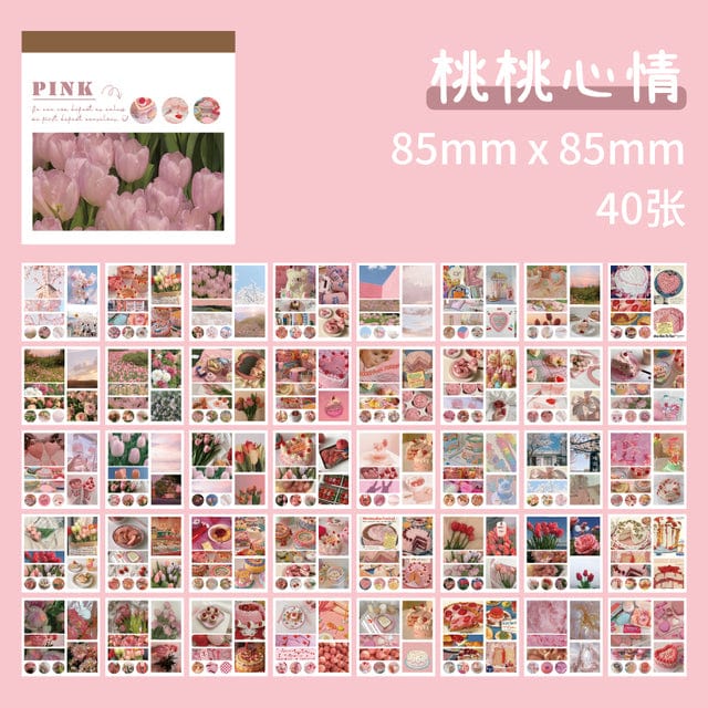 MOHAMM 40 Sheets Creative Landscape Sticker Book for DIY Art Crafts Diary Notebook Planners Collage Material Journaling C - Lady Bonita