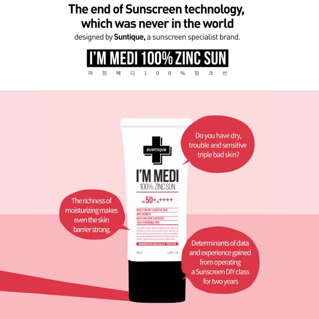 Suntique. I'm Medi 100% Zinc Sun SPF50+ PA++++ SUNSCREEN - Lady Bonita