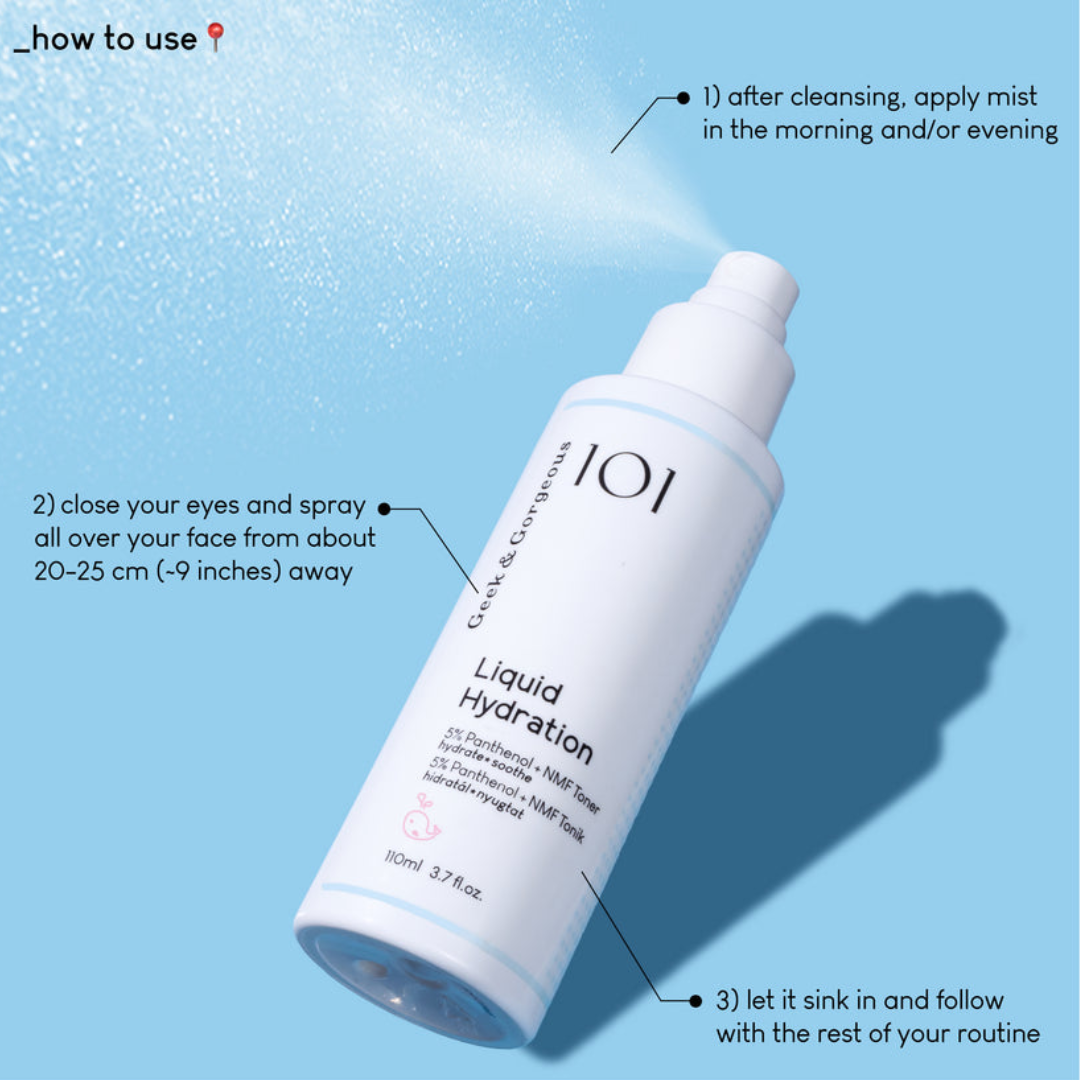 Geek & Gorgeous. Liquid Hydration Mist Toner 110ml - Shop at Lady Bonita - New Zealand