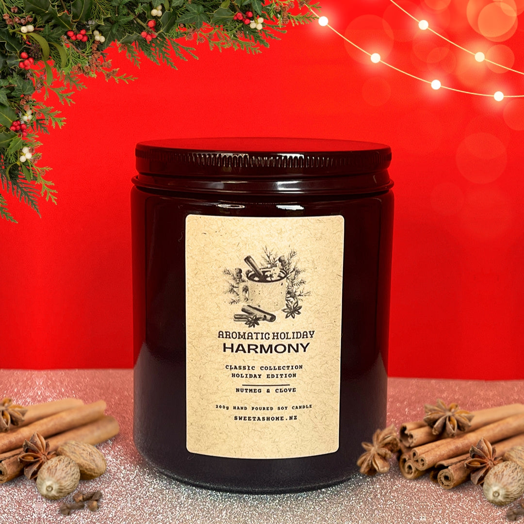 Sweet as Home Aromatic Holiday Harmony (Nutmeg and Clove) Soy Wax Scented Candle