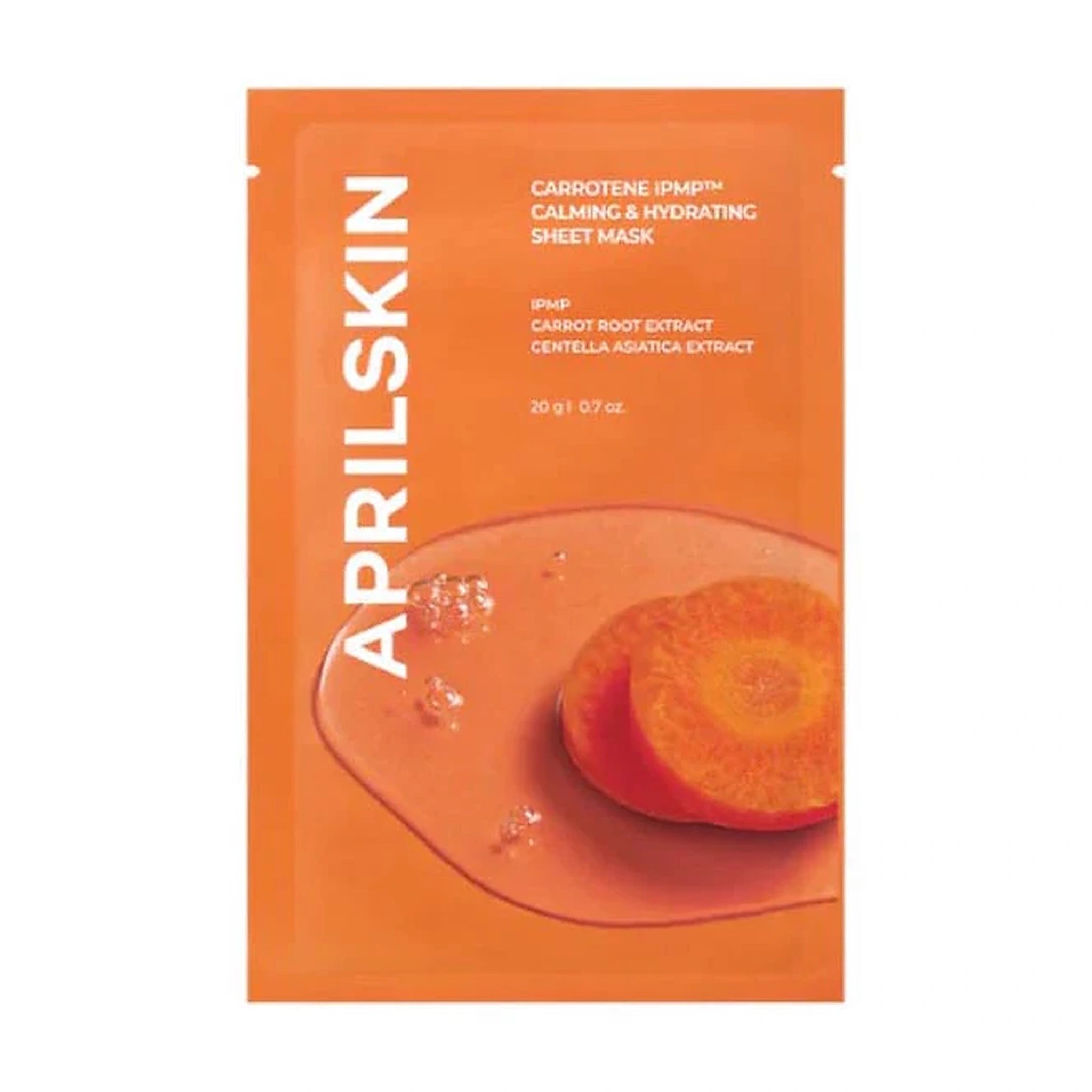 April Skin. Carrotene IPMP Calming & Hydrating Sheet Mask 20g | Lady Bonita | Korean beauty NZ