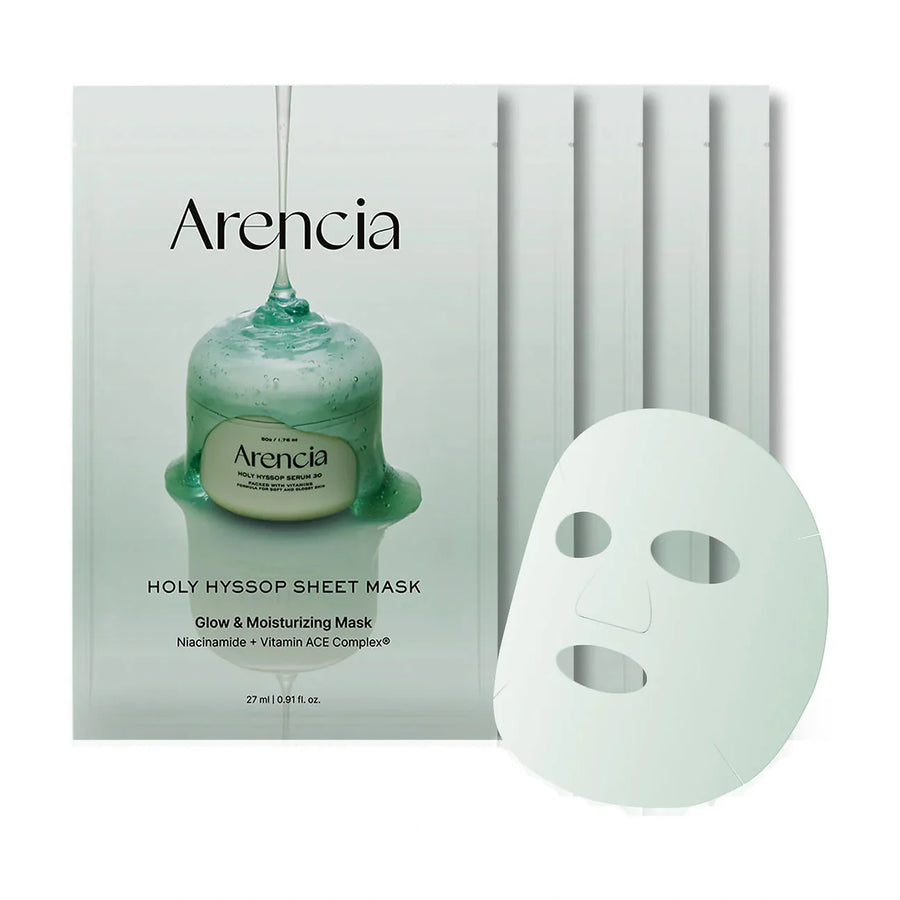 Arencia. Holy Hyssop Sheet Mask 27ml [1 Pack (5 Sheets)]