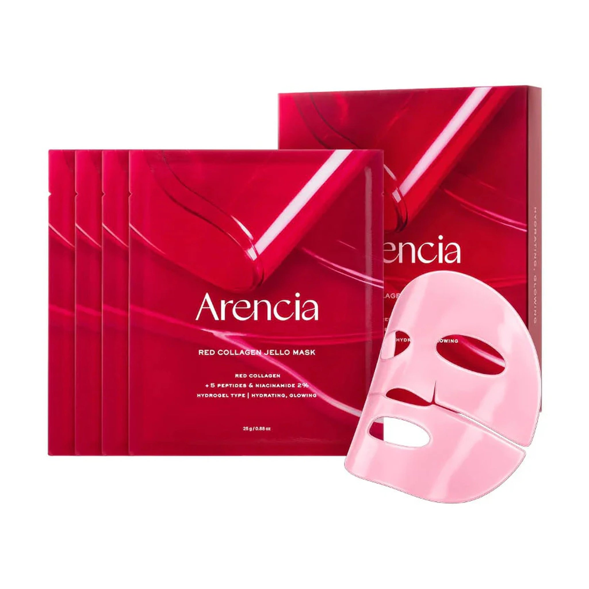 Arencia. Red Collagen Jello Mask 25g [1 Box (4 Masks)] | Lady Bonita | Korean beauty NZ