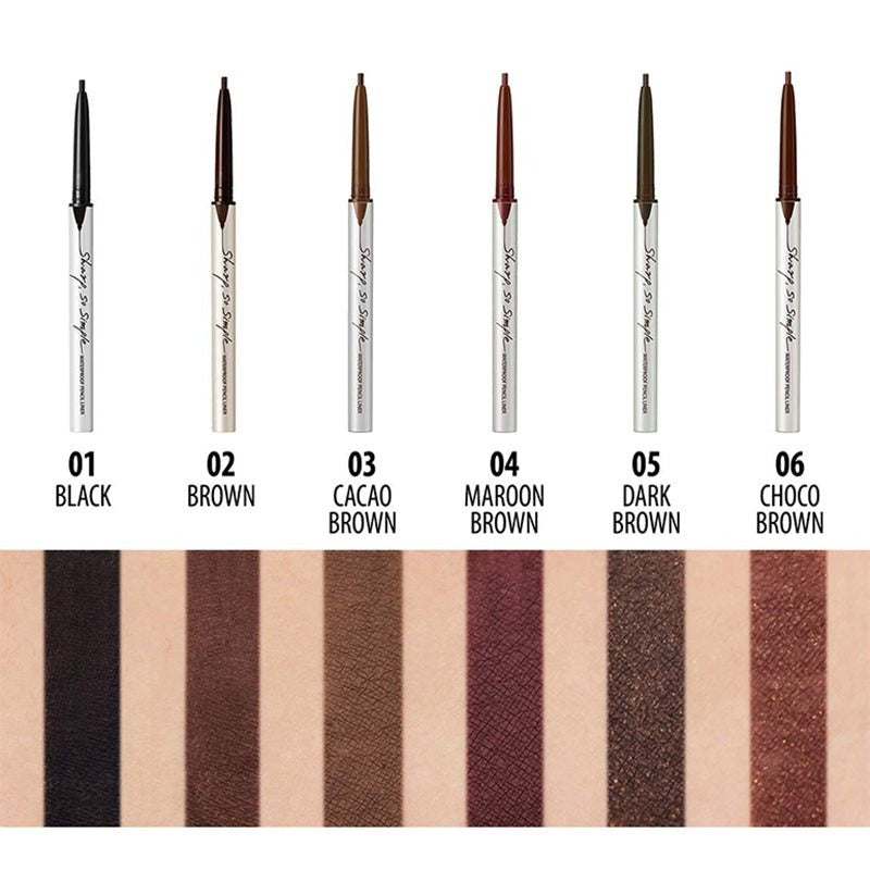 Clio. Sharp So Simple Waterproof Pencil Liner [02 Brown] | Lady Bonita | Korean beauty NZ