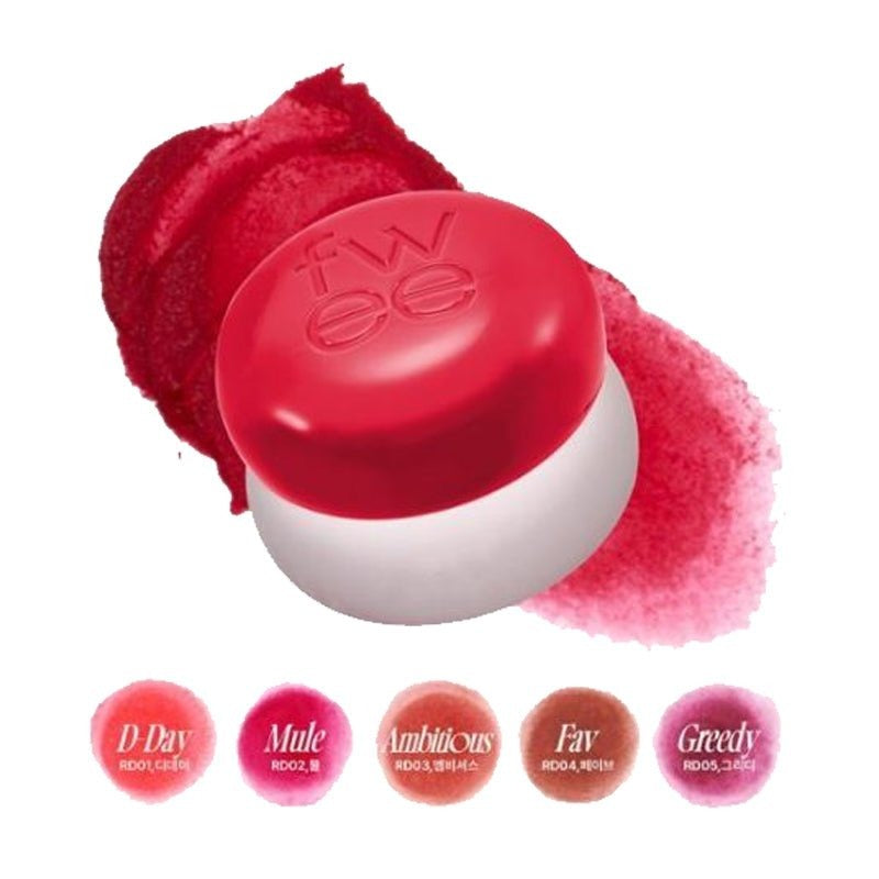 Fwee. Lip & Cheek Blurry Pudding Pot 5g [RD04 Fav] | Lady Bonita | Korean beauty NZ