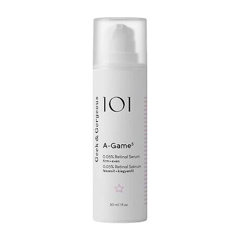 Skincare serum bottle labeled '101' on a white background