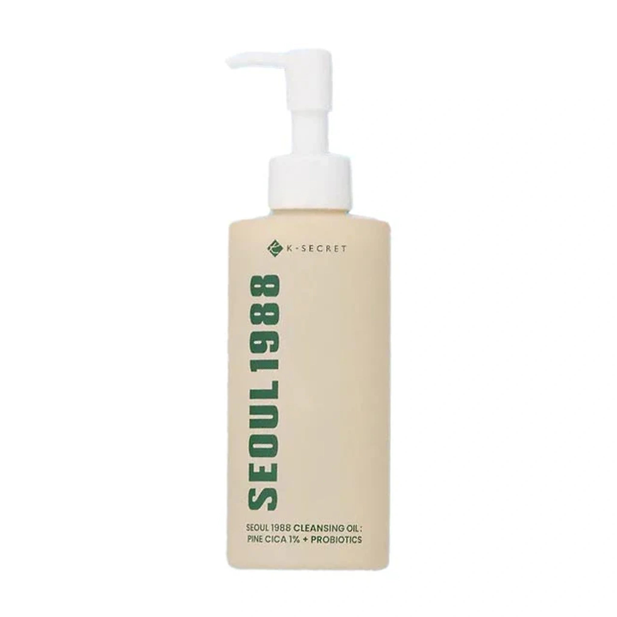 K-Secret. SEOUL 1988 Cleansing Oil: Pine Cica 1% + Probiotics 200ml | Lady Bonita | Korean beauty NZ
