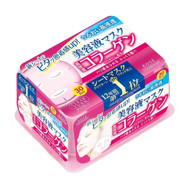 Kose Cosmeport. Clear Turn Essence Mask Collagen (30 Masks)
