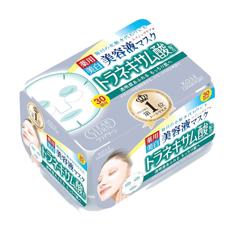 Kose Cosmeport. Clear Turn Essence Mask Tranexamic Acid (30 Masks)