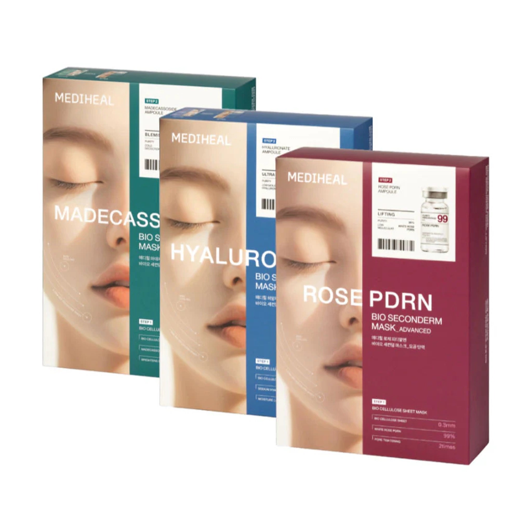 Mediheal. Madecassoside Bio Seconderm Mask (Ampoule 4ml + Mask 23ml [1 Sheet] | Lady Bonita | Korean beauty NZ