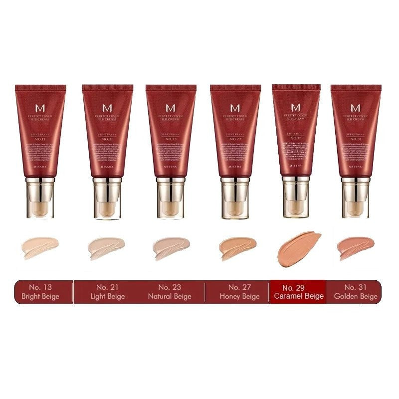 Missha. M Perfect Cover BB Cream 50ml [No.29 (Caramel Beige)] | Lady Bonita | Korean beauty NZ