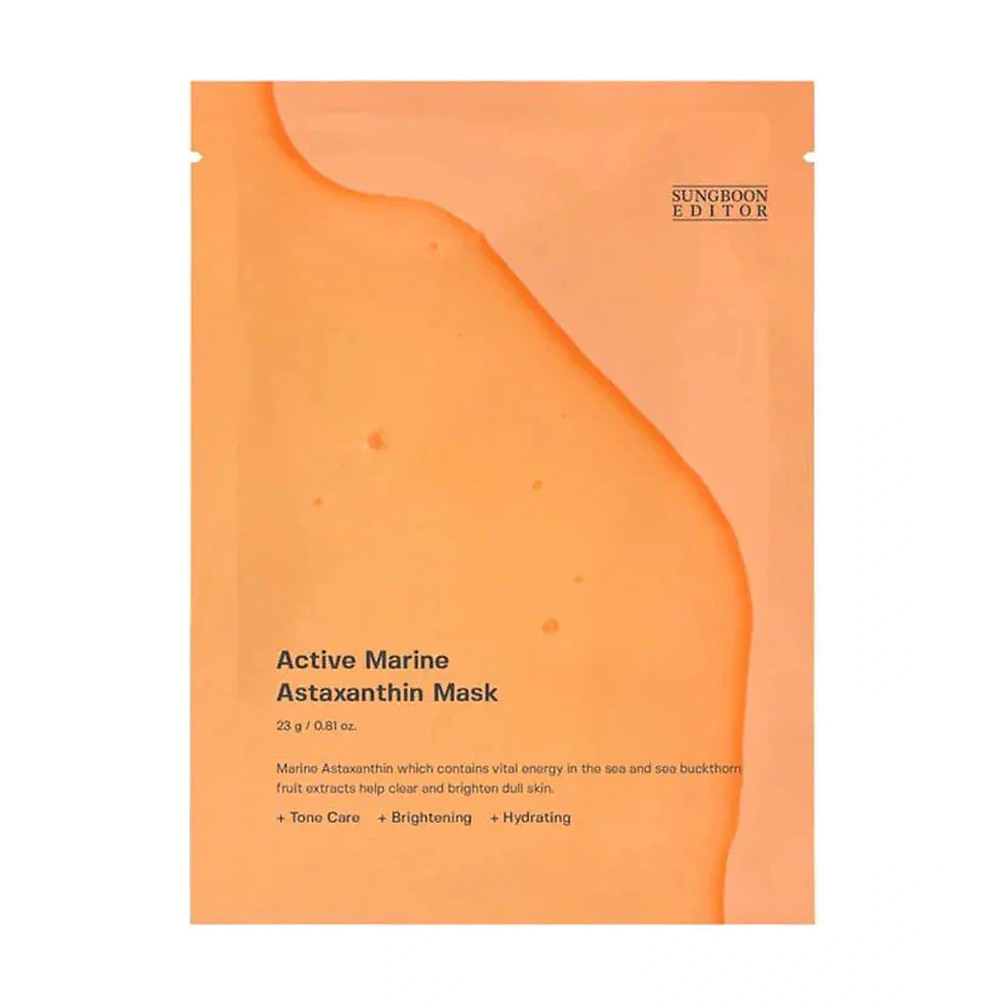 Sungboon Editor. Active Marine Astaxanthin Toning Serum Mask 23ml [1 Mask] | Lady Bonita | Korean beauty NZ