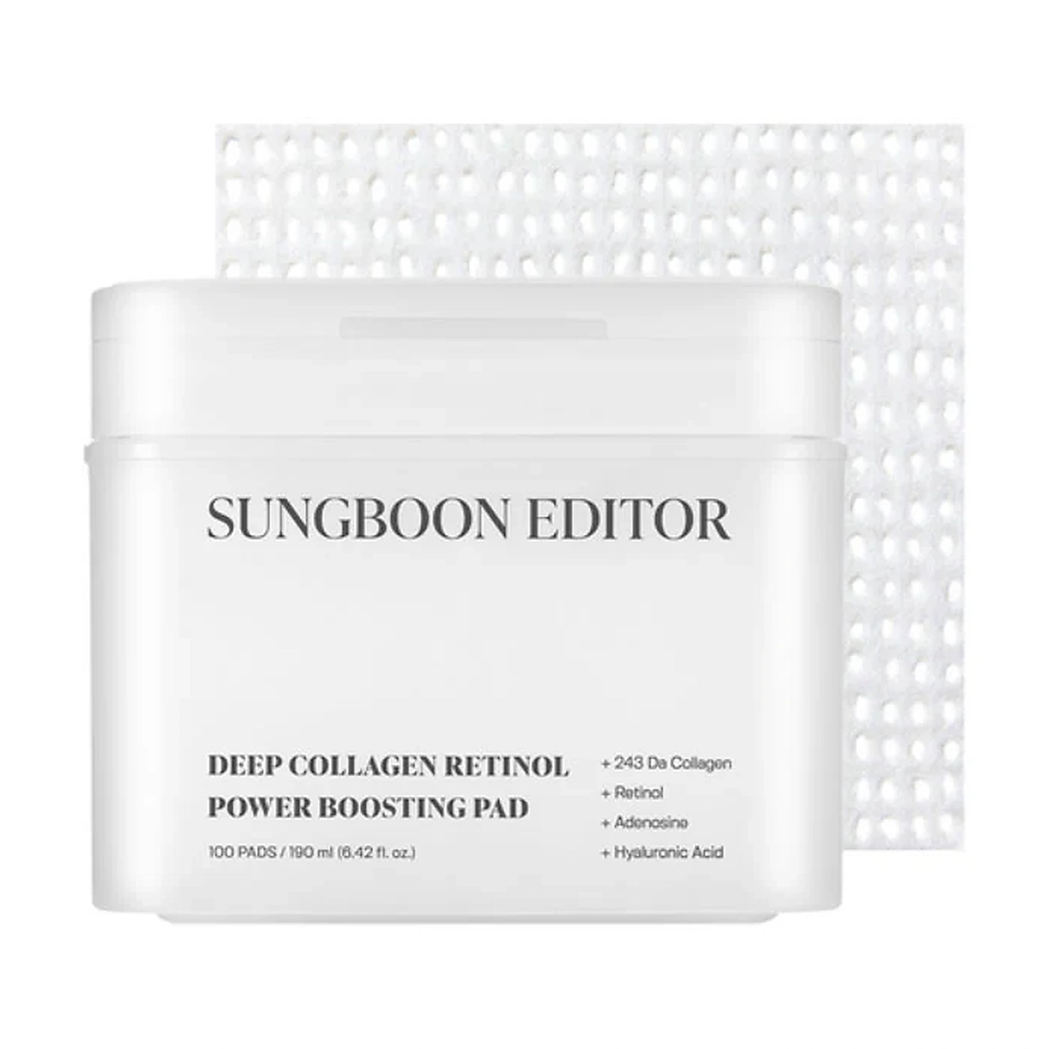Sungboon Editor. Deep Collagen Retinol Power Boosting Pad 190ml (100pcs) | Lady Bonita | Korean beauty NZ
