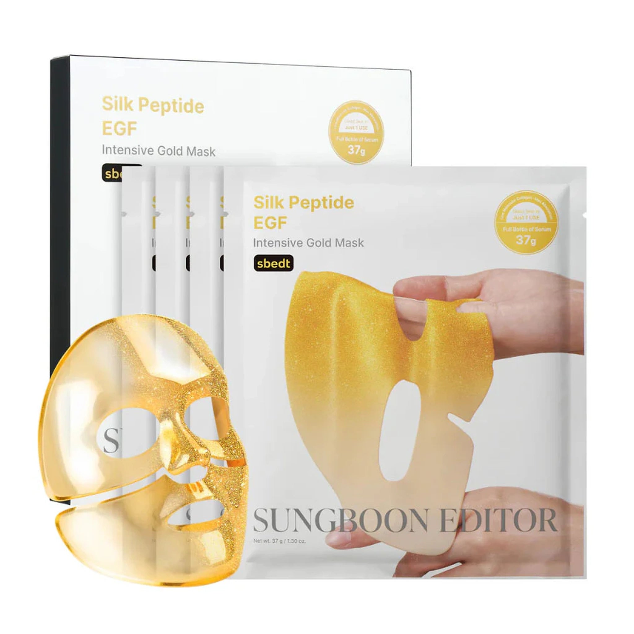 Sungboon Editor. Silk Peptide EGF Intensive Gold Mask 37g [1 Box (4 Masks)] | Lady Bonita | Korean beauty NZ