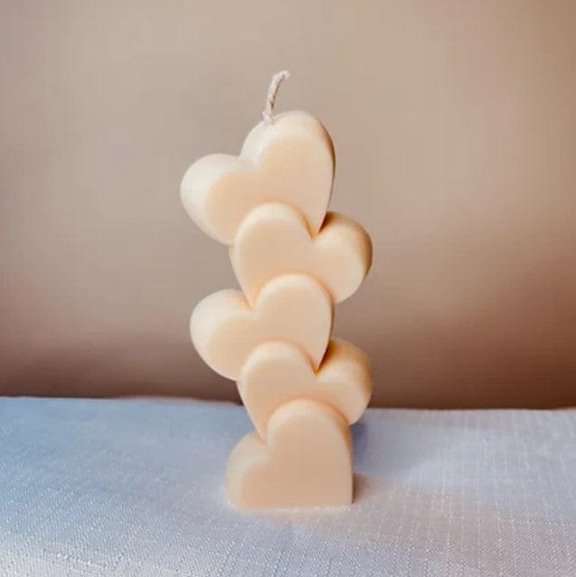 Hearts Tower Shape Candle Unscented - Lady Bonita
