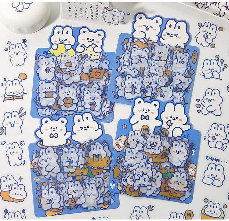 40 Pcs Cute Cartoon Bear Sticker Decorative Stickers - Lady Bonita