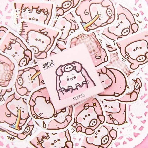 45pcs Cartoon Animal Stickers Decorative Stickers Piggy - Lady Bonita