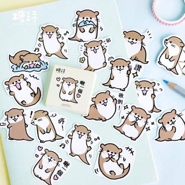45PCS Funny Cartoon Animal Stickers Decorative Stickers Cute Otter - Lady Bonita