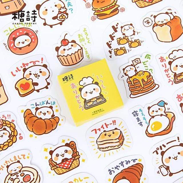 45PCS Funny Cartoon Animal Stickers Decorative Stickers Panda Chef - Lady Bonita
