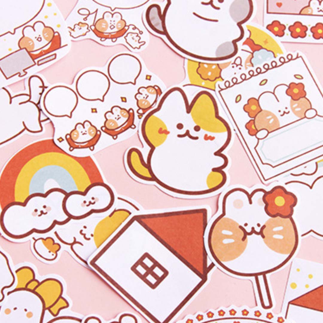 Cute Cartoon Decorative Message Sticky type [30 Sheets] Decorative Stickers - Lady Bonita