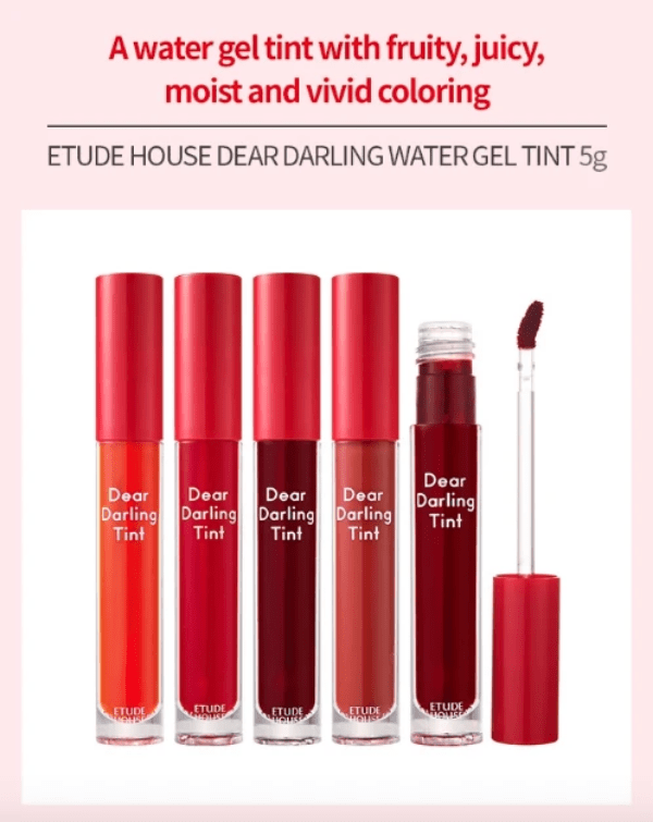 Etude House. Dear Darling Water Gel Tint [#PK002 Plum Red] Lip Makeup - Lady Bonita