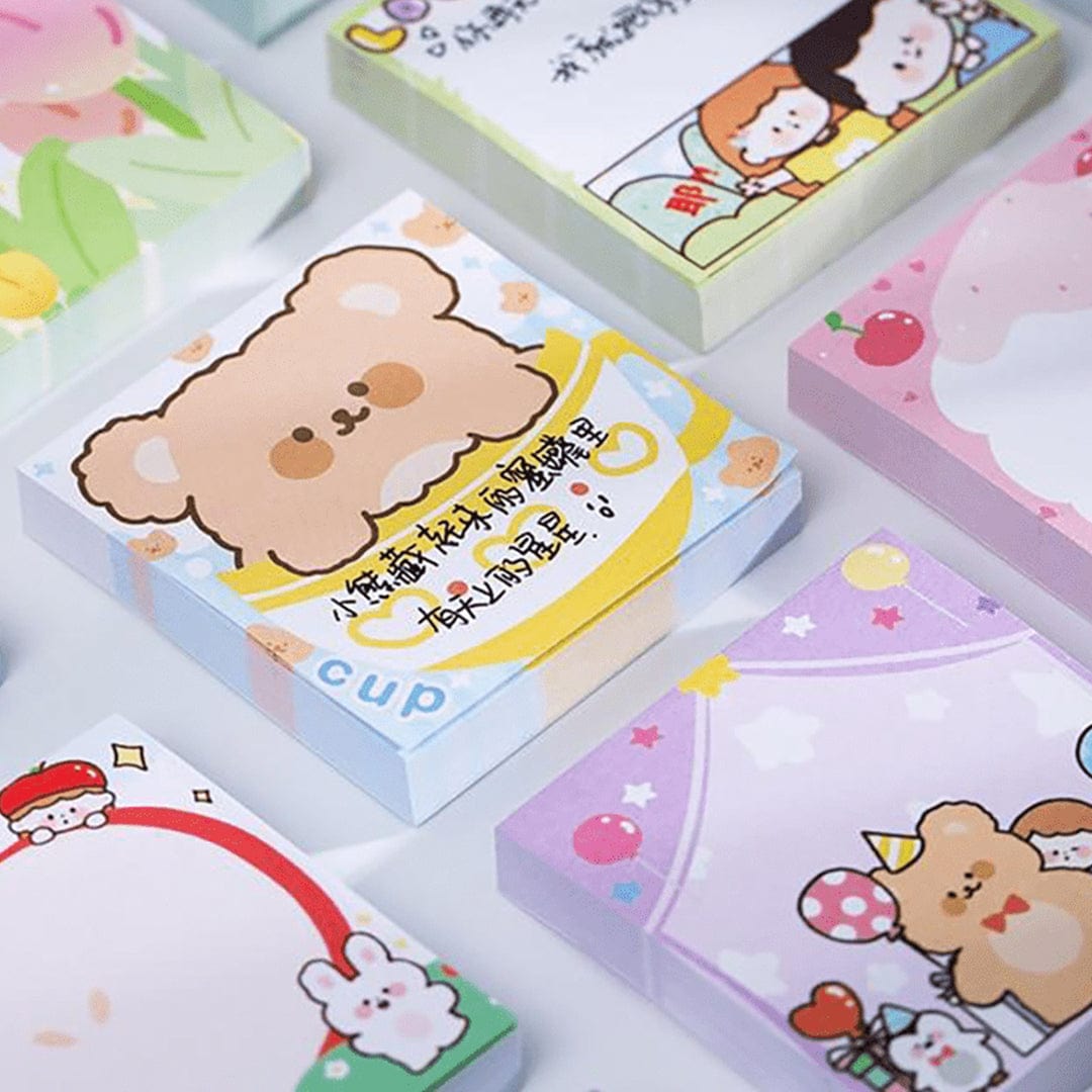Kawaii Cute Animal Sticky Notes Bear/Bunny [100 sheets] Sticky Notes - Lady Bonita