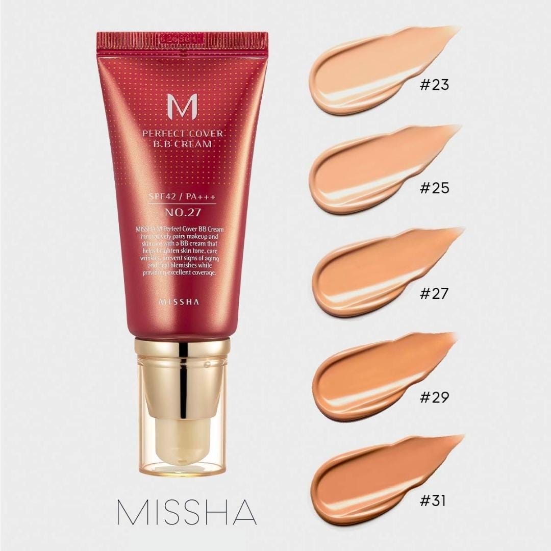 Missha. M Perfect Cover BB Cream SPF42 PA+++ [#21 Light Beige] Foundations & Concealers - Lady Bonita